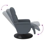 Casa si Gradina - Mobilier - Scaune si fotolii - Fotolii - Fotoliu rabatabil cu taburet, gri inchis, catifea - Infinity.ro