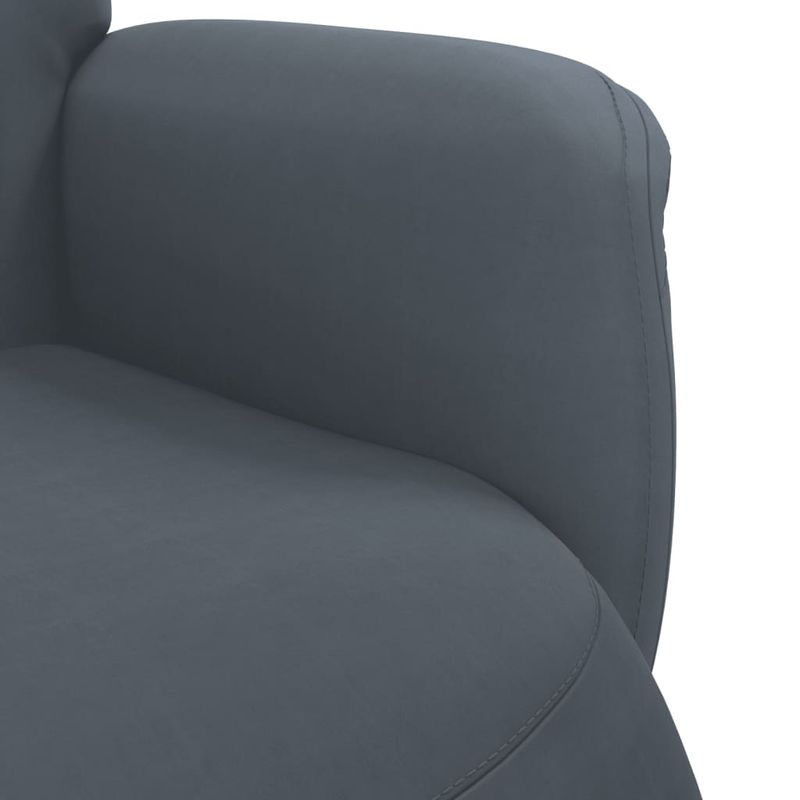 Casa si Gradina - Mobilier - Scaune si fotolii - Fotolii - Fotoliu rabatabil cu taburet, gri inchis, catifea - Infinity.ro