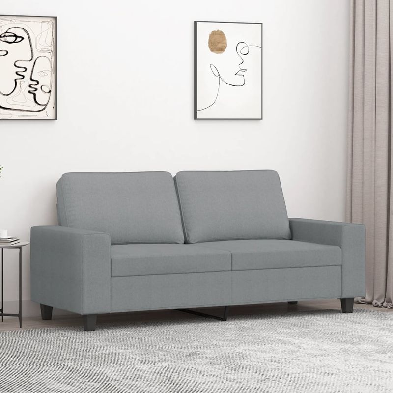 Casa si Gradina - Mobilier - Canapele si coltare - Canapele - Canapea cu 2 locuri, gri deschis, 140 cm, material textil - Infinity.ro