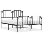 Casa si Gradina - Mobilier - Paturi si accesorii - Paturi - Cadru pat metalic cu tablie de cap/picioare , negru, 140x200 cm - Infinity.ro