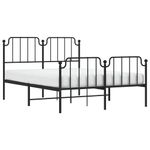 Casa si Gradina - Mobilier - Paturi si accesorii - Paturi - Cadru pat metalic cu tablie de cap/picioare , negru, 140x200 cm - Infinity.ro