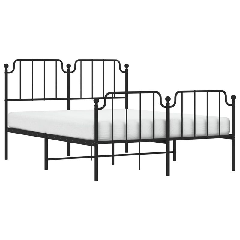 Casa si Gradina - Mobilier - Paturi si accesorii - Paturi - Cadru pat metalic cu tablie de cap/picioare , negru, 140x200 cm - Infinity.ro