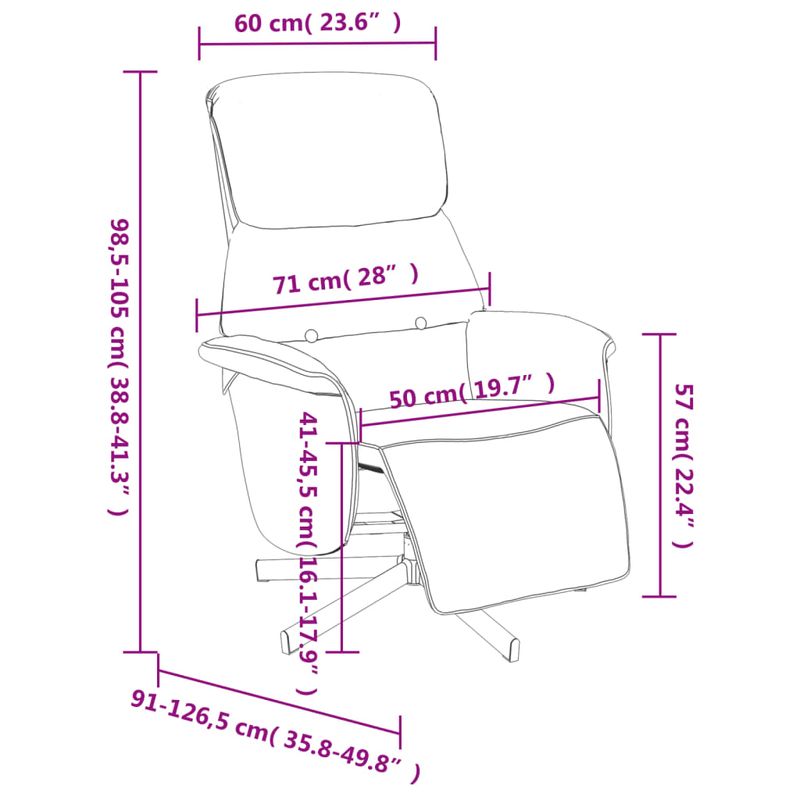 Casa si Gradina - Mobilier - Scaune si fotolii - Fotolii - Fotoliu rabatabil cu suport de picioare, gri deschis, textil - Infinity.ro