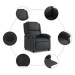 Casa si Gradina - Mobilier - Scaune si fotolii - Fotolii - Fotoliu rabatabil, negru, piele naturala - Infinity.ro