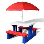 Casa si Gradina - Gradina si terasa - Mobilier exterior - Mese gradina - Masa de picnic pentru copii cu banci & umbrela, multicolor - Infinity.ro