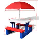 Casa si Gradina - Gradina si terasa - Mobilier exterior - Mese gradina - Masa de picnic pentru copii cu banci & umbrela, multicolor - Infinity.ro