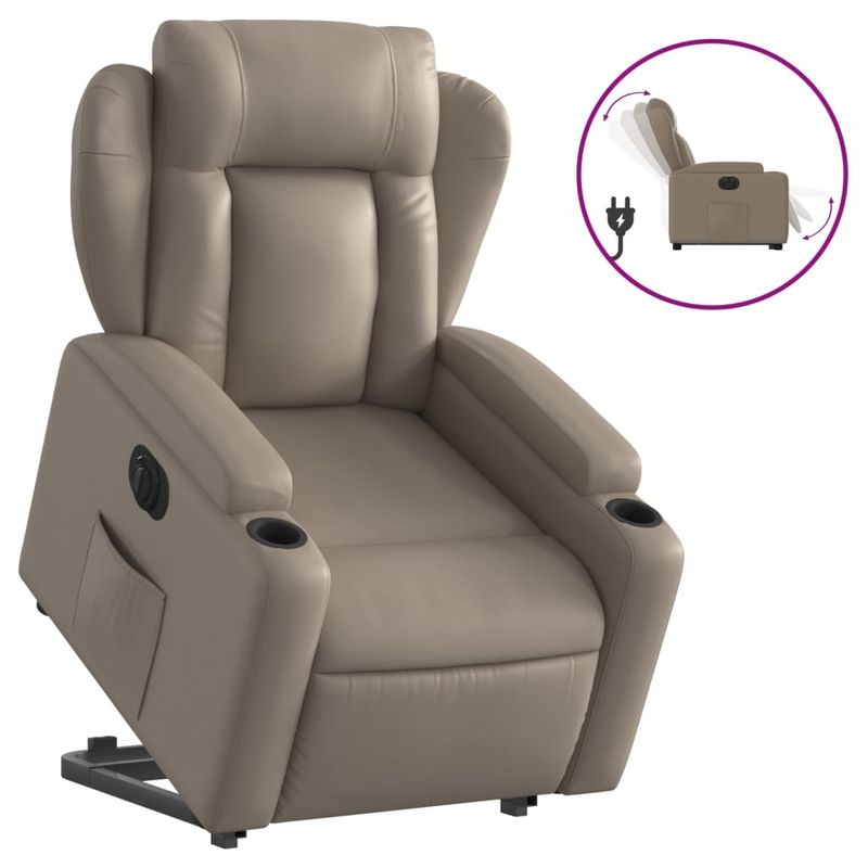 Casa si Gradina - Mobilier - Scaune si fotolii - Fotolii - Fotoliu rabatabil electric cu ridicare, cappuccino - Infinity.ro