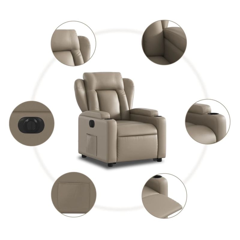 Casa si Gradina - Mobilier - Scaune si fotolii - Fotolii - Fotoliu rabatabil electric cu ridicare, cappuccino - Infinity.ro