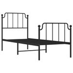 Casa si Gradina - Mobilier - Paturi si accesorii - Paturi - Cadru pat metalic cu tablii de cap/picioare , negru, 75x190 cm - Infinity.ro