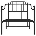 Casa si Gradina - Mobilier - Paturi si accesorii - Paturi - Cadru pat metalic cu tablii de cap/picioare , negru, 75x190 cm - Infinity.ro