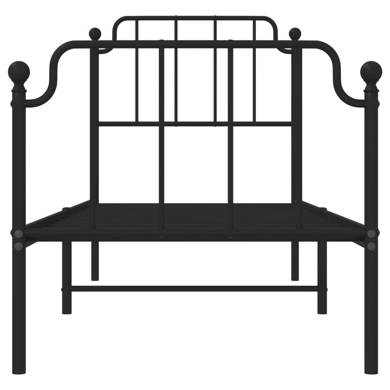 Casa si Gradina - Mobilier - Paturi si accesorii - Paturi - Cadru pat metalic cu tablii de cap/picioare , negru, 75x190 cm - Infinity.ro