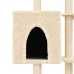 Petshop - Accesorii petshop - Jucarii animale - Ansambluri de joaca - Ansamblu de pisici cu stalpi din funie de sisal, crem, 145 cm - Infinity.ro