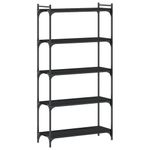 Casa si Gradina - Mobilier - Biblioteci si rafturi - Biblioteci - Biblioteca cu 5 niveluri, negru, 80x30x154 cm, lemn prelucrat - Infinity.ro