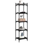Casa si Gradina - Mobilier - Biblioteci si rafturi - Biblioteci - Biblioteca cu 5 niveluri, negru, 40x30x154 cm, lemn prelucrat - Infinity.ro