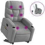 Ingrijire personala si Cosmetice - Sanatate si wellness - Articole wellness - Fotolii de masaj - Fotoliu de masaj rabatabil cu ridicare, gri deschis, textil - Infinity.ro