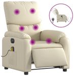 Ingrijire personala si Cosmetice - Sanatate si wellness - Articole wellness - Fotolii de masaj - Fotoliu electric de masaj rabatabil, crem, piele ecologica - Infinity.ro