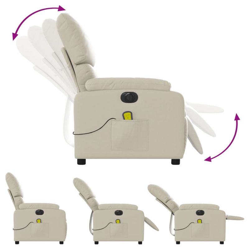 Ingrijire personala si Cosmetice - Sanatate si wellness - Articole wellness - Fotolii de masaj - Fotoliu electric de masaj rabatabil, crem, piele ecologica - Infinity.ro
