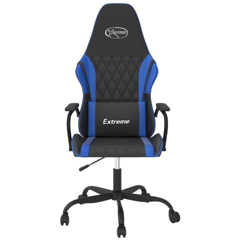 PC, gaming si accesorii - Gaming - Accesorii gaming - Scaune gaming - Scaun de gaming de masaj, negru si albastru, piele ecologica - Infinity.ro