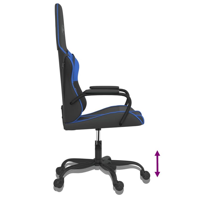 PC, gaming si accesorii - Gaming - Accesorii gaming - Scaune gaming - Scaun de gaming de masaj, negru si albastru, piele ecologica - Infinity.ro