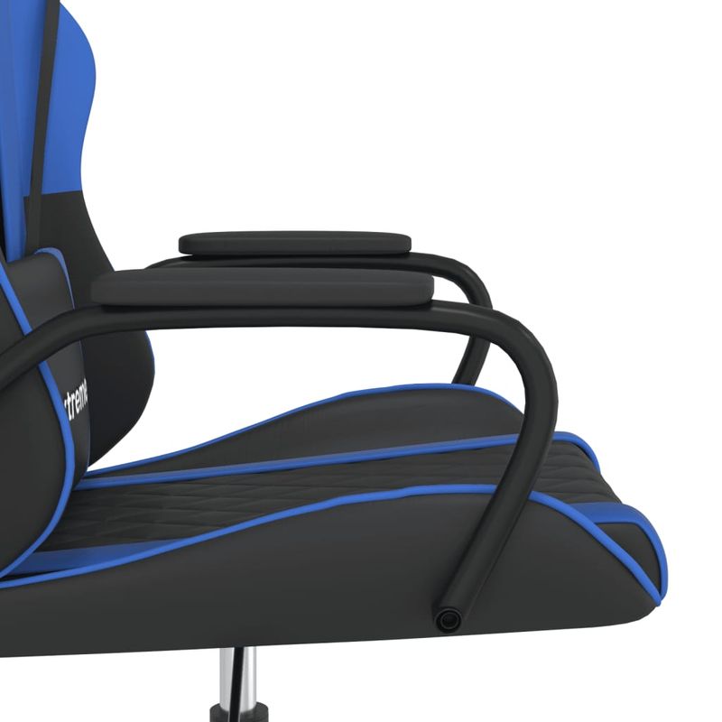 PC, gaming si accesorii - Gaming - Accesorii gaming - Scaune gaming - Scaun de gaming de masaj, negru si albastru, piele ecologica - Infinity.ro