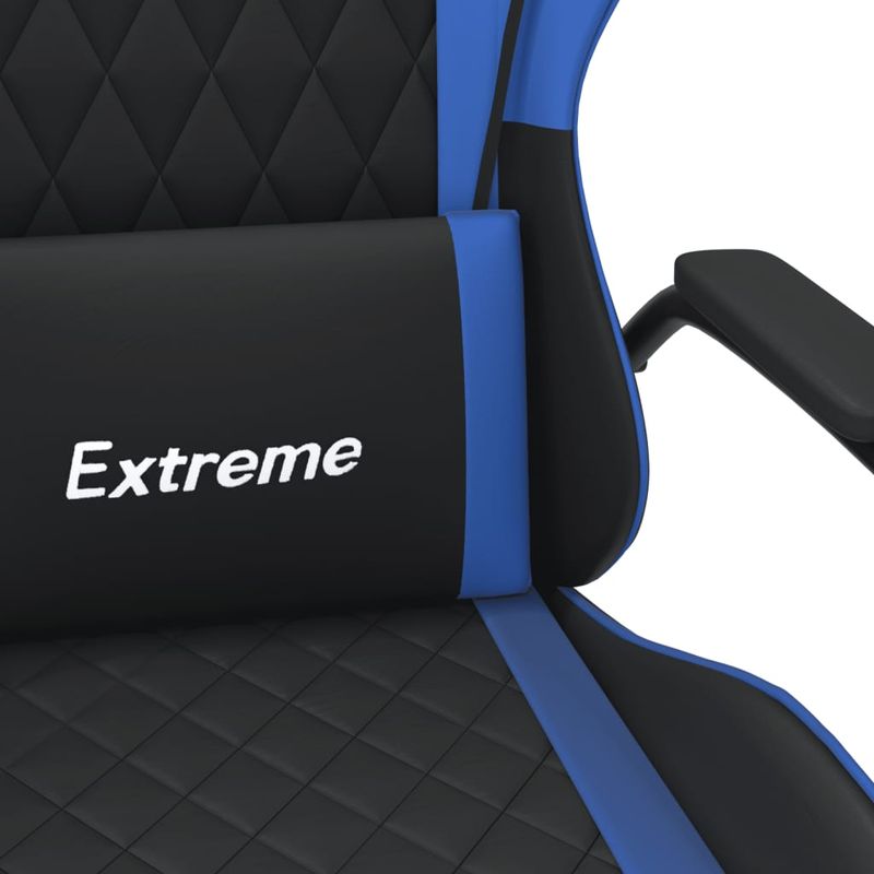 PC, gaming si accesorii - Gaming - Accesorii gaming - Scaune gaming - Scaun de gaming de masaj, negru si albastru, piele ecologica - Infinity.ro