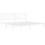 Casa si Gradina - Mobilier - Paturi si accesorii - Paturi - Cadru de pat metalic cu tablie, alb, 200x200 cm - Infinity.ro