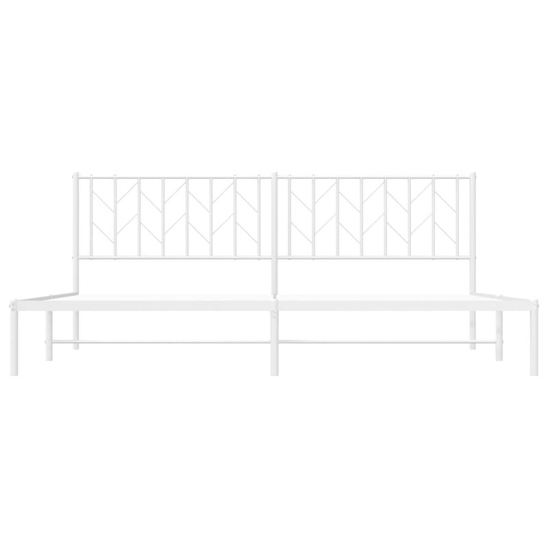 Casa si Gradina - Mobilier - Paturi si accesorii - Paturi - Cadru de pat metalic cu tablie, alb, 200x200 cm - Infinity.ro