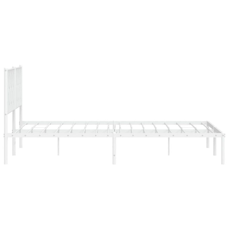 Casa si Gradina - Mobilier - Paturi si accesorii - Paturi - Cadru de pat metalic cu tablie, alb, 200x200 cm - Infinity.ro