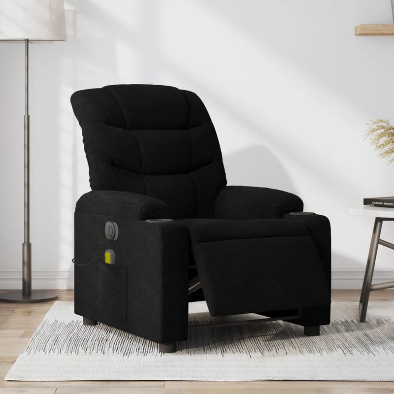Ingrijire personala si Cosmetice - Sanatate si wellness - Articole wellness - Fotolii de masaj - Fotoliu electric de masaj rabatabil, negru, textil - Infinity.ro