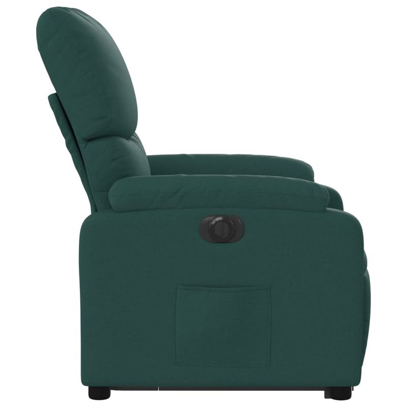 Casa si Gradina - Mobilier - Scaune si fotolii - Fotolii - Fotoliu electric rabatabil cu ridicare, verde inchis, textil - Infinity.ro