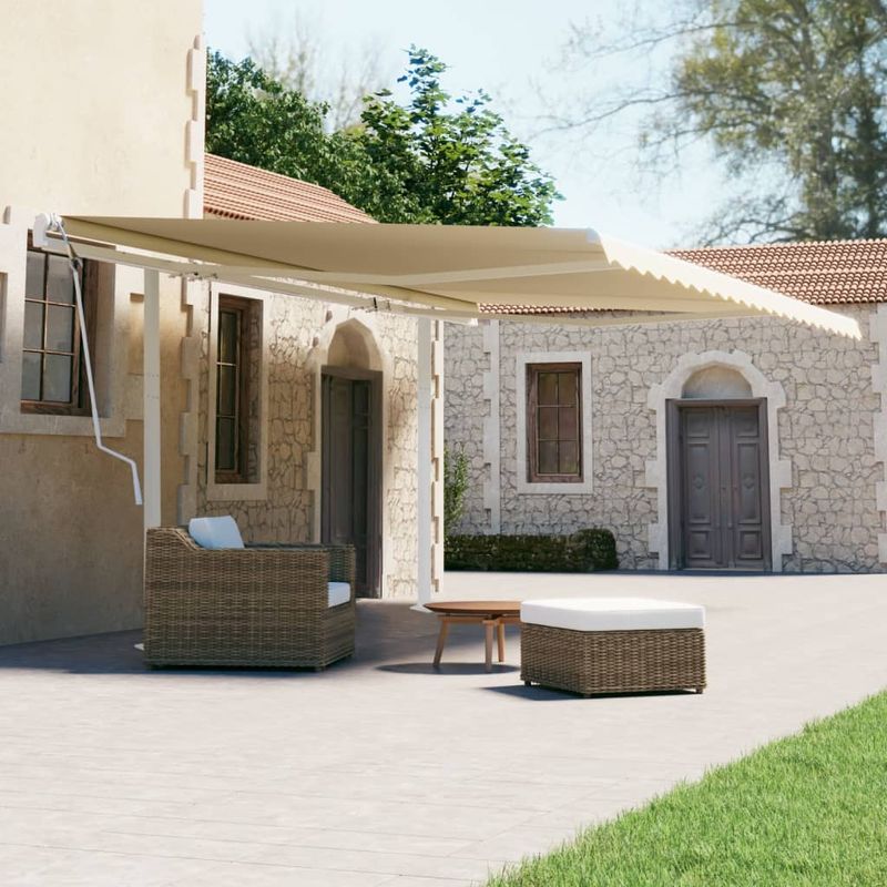 Casa si Gradina - Gradina si terasa - Umbrele si pavilioane - Umbrele - Set stalp pentru copertina, alb, 600x245 cm, fier - Infinity.ro