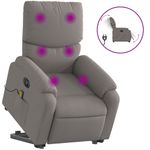 Ingrijire personala si Cosmetice - Sanatate si wellness - Articole wellness - Fotolii de masaj - Fotoliu electric masaj rabatabil cu ridicare, gri taupe, textil - Infinity.ro