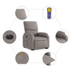 Ingrijire personala si Cosmetice - Sanatate si wellness - Articole wellness - Fotolii de masaj - Fotoliu electric masaj rabatabil cu ridicare, gri taupe, textil - Infinity.ro