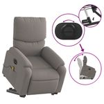 Ingrijire personala si Cosmetice - Sanatate si wellness - Articole wellness - Fotolii de masaj - Fotoliu electric masaj rabatabil cu ridicare, gri taupe, textil - Infinity.ro