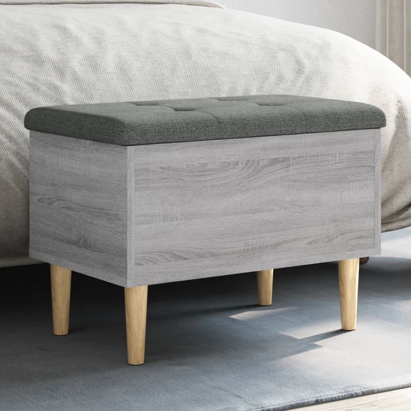 Casa si Gradina - Mobilier - Canapele si coltare - Banchete - Banca de depozitare, gri sonoma, 62x42x46 cm, lemn prelucrat - Infinity.ro