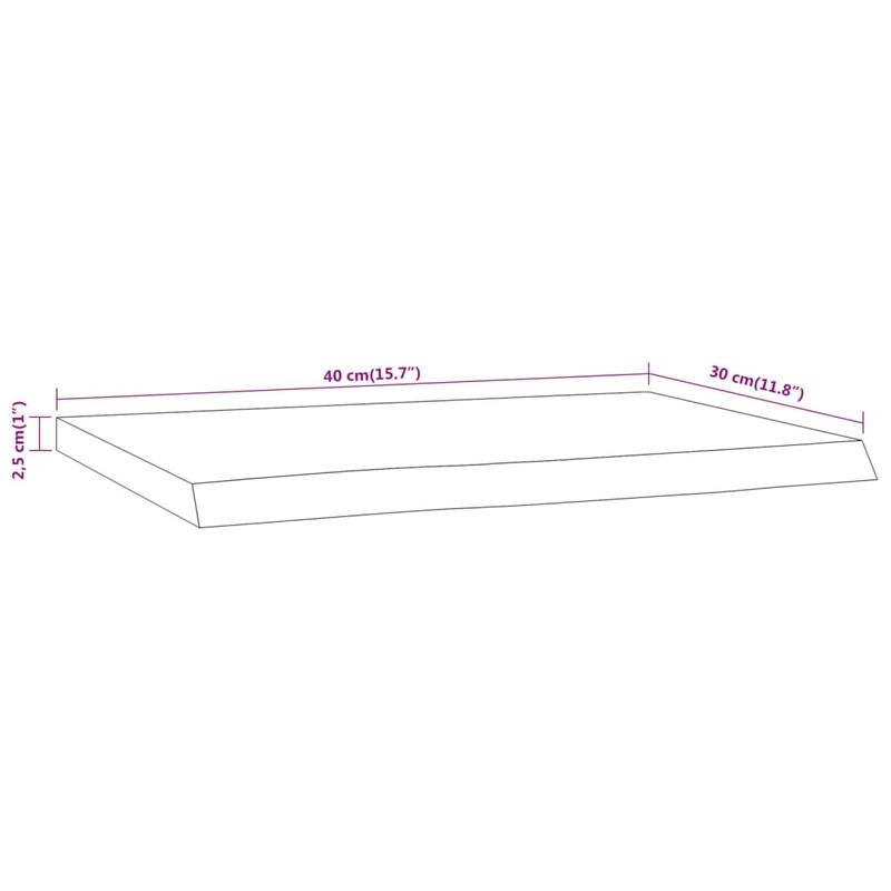 Casa si Gradina - Mobilier - Biblioteci si rafturi - Rafturi - Raft perete 40x30x2,5 cm dreptunghiular lemn acacia margine vie - Infinity.ro