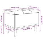 Casa si Gradina - Mobilier - Canapele si coltare - Banchete - Banca de depozitare, gri sonoma, 62x42x46 cm, lemn prelucrat - Infinity.ro