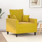 Casa si Gradina - Mobilier - Canapele si coltare - Canapele - Canapea de o persoana, galben, 60 cm, catifea - Infinity.ro