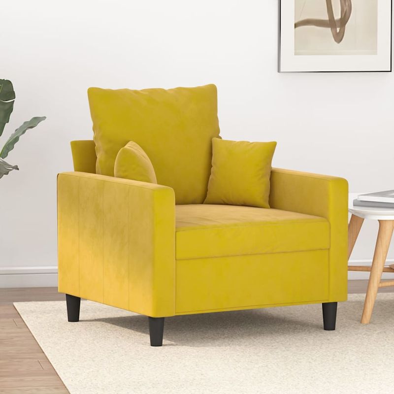 Casa si Gradina - Mobilier - Canapele si coltare - Canapele - Canapea de o persoana, galben, 60 cm, catifea - Infinity.ro