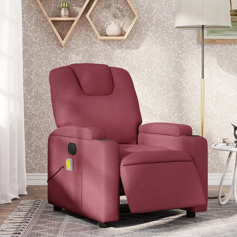 Ingrijire personala si Cosmetice - Sanatate si wellness - Articole wellness - Fotolii de masaj - Fotoliu electric de masaj rabatabil, rosu vin, textil - Infinity.ro
