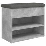 Casa si Gradina - Mobilier - Organizare si depozitare - Bancute - Banca de pantofi, gri beton, 62x32x50 cm, lemn prelucrat - Infinity.ro