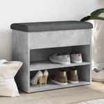 Casa si Gradina - Mobilier - Organizare si depozitare - Bancute - Banca de pantofi, gri beton, 62x32x50 cm, lemn prelucrat - Infinity.ro