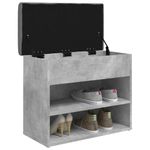 Casa si Gradina - Mobilier - Organizare si depozitare - Bancute - Banca de pantofi, gri beton, 62x32x50 cm, lemn prelucrat - Infinity.ro