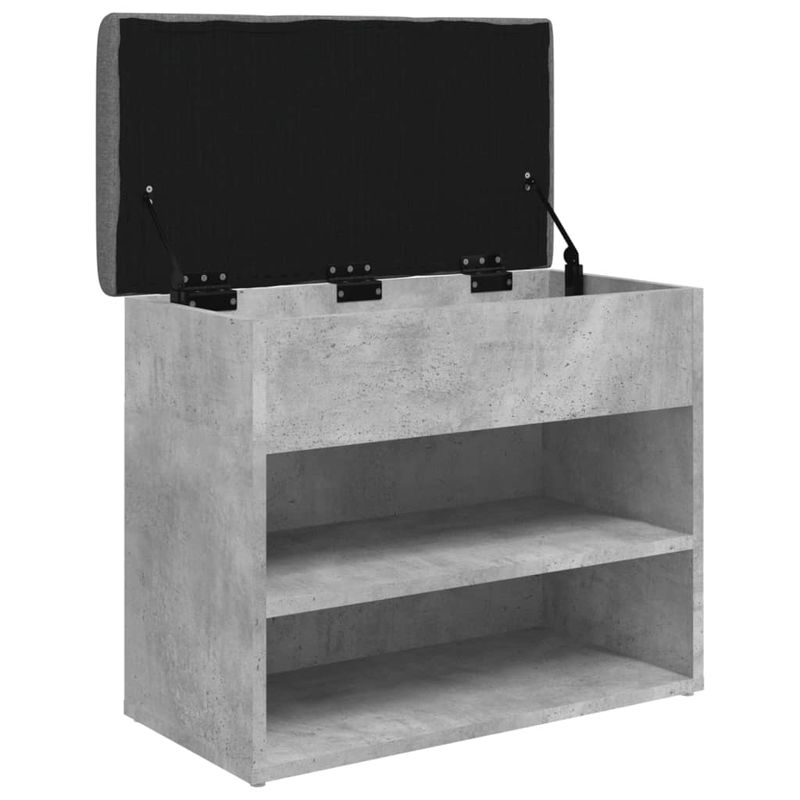 Casa si Gradina - Mobilier - Organizare si depozitare - Bancute - Banca de pantofi, gri beton, 62x32x50 cm, lemn prelucrat - Infinity.ro