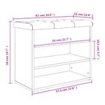 Casa si Gradina - Mobilier - Organizare si depozitare - Bancute - Banca de pantofi, gri beton, 62x32x50 cm, lemn prelucrat - Infinity.ro