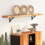 Casa si Gradina - Mobilier - Biblioteci si rafturi - Rafturi - Raft perete 180x20x3,8cm dreptunghiular lemn acacia margine vie - Infinity.ro