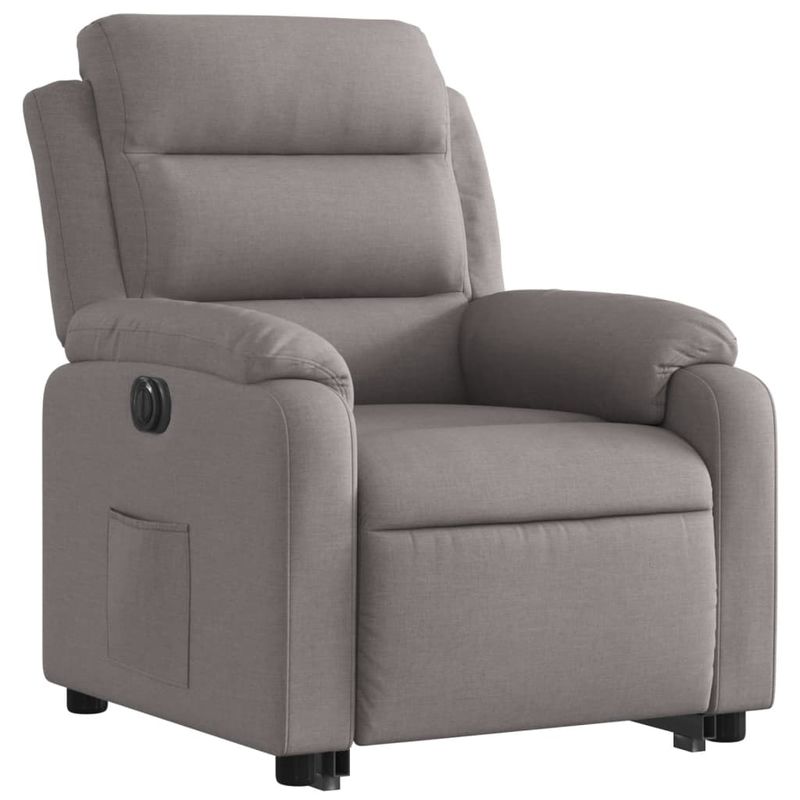 Casa si Gradina - Mobilier - Scaune si fotolii - Fotolii - Fotoliu electric rabatabil cu ridicare, gri taupe, textil - Infinity.ro