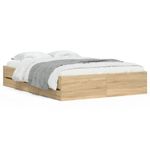 Casa si Gradina - Mobilier - Paturi si accesorii - Paturi - Cadru de pat cu sertare stejar sonoma 120x200 cm lemn prelucrat - Infinity.ro