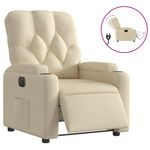 Casa si Gradina - Mobilier - Scaune si fotolii - Fotolii - Fotoliu rabatabil electric, crem, material textil - Infinity.ro