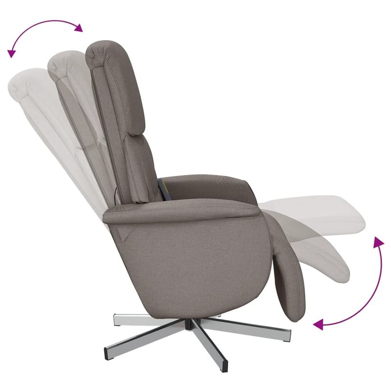 Ingrijire personala si Cosmetice - Sanatate si wellness - Articole wellness - Fotolii de masaj - Fotoliu masaj rabatabil cu suport picioare, gri taupe, textil - Infinity.ro